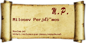 Milosev Perjámos névjegykártya